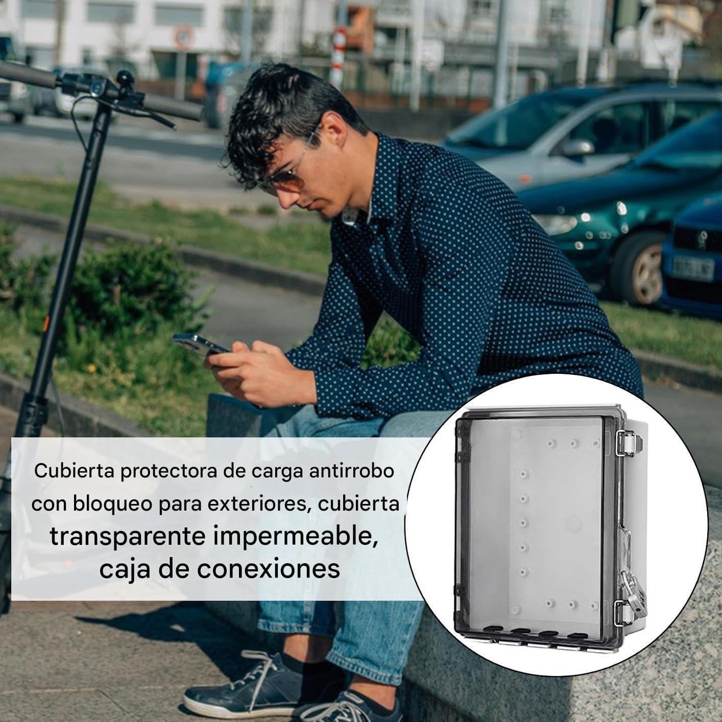 Scatola Elettrica Impermeabile Scatola Presa Elettrica con Copertura | Antintrusione con Protezione Elettronica e Blocco