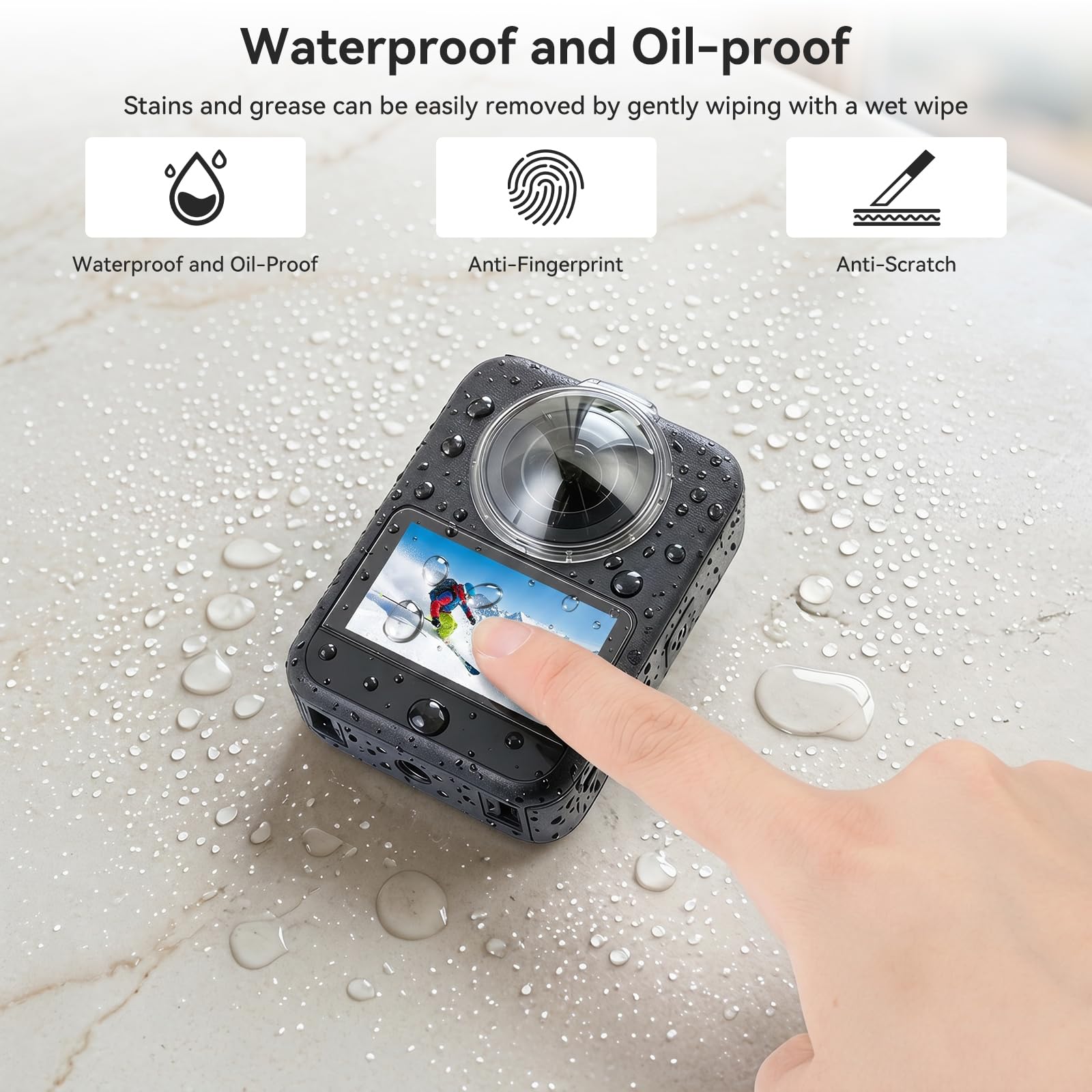 OTraki 2 szt. Ochraniacz ekranu i obiektywu do DJI Osmo 360, przezroczysta osłona obiektywu HD folia ze szkła hartowanego odporna na kurz i zarysowania, akcesoria do Osmo 360 Panoramic