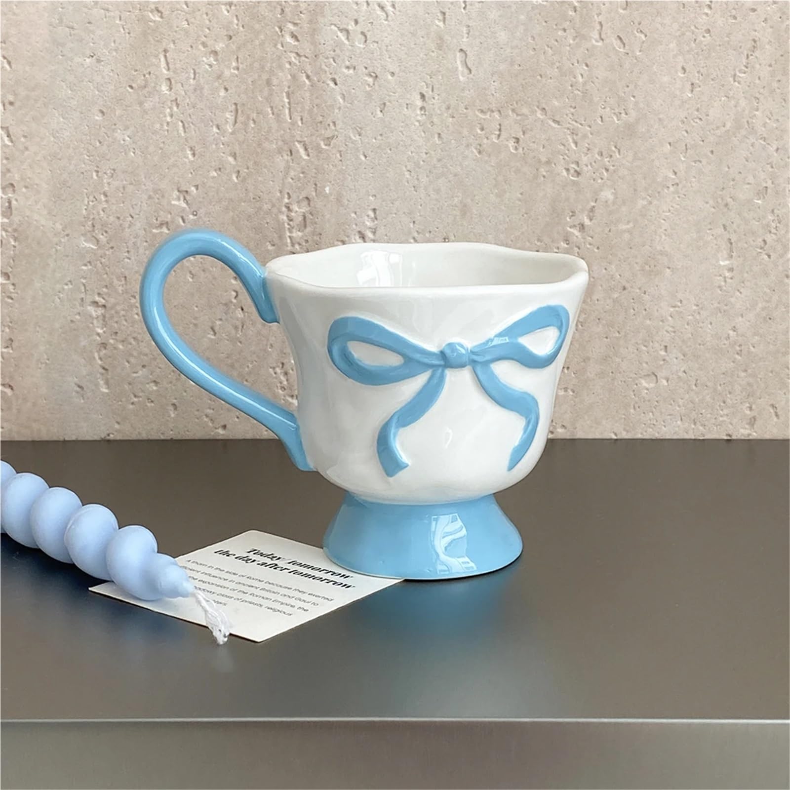 Paar Kaffeebecher 2 Stück 350 ml Schleifenbecher, Paarbecher, geeignet for Café-Kaffeemilchbecher, Frühstücks-Haferflocken-Joghurtbecher, Paarbecher, Bestie-Becher Für Weihnachten, Jahrestag