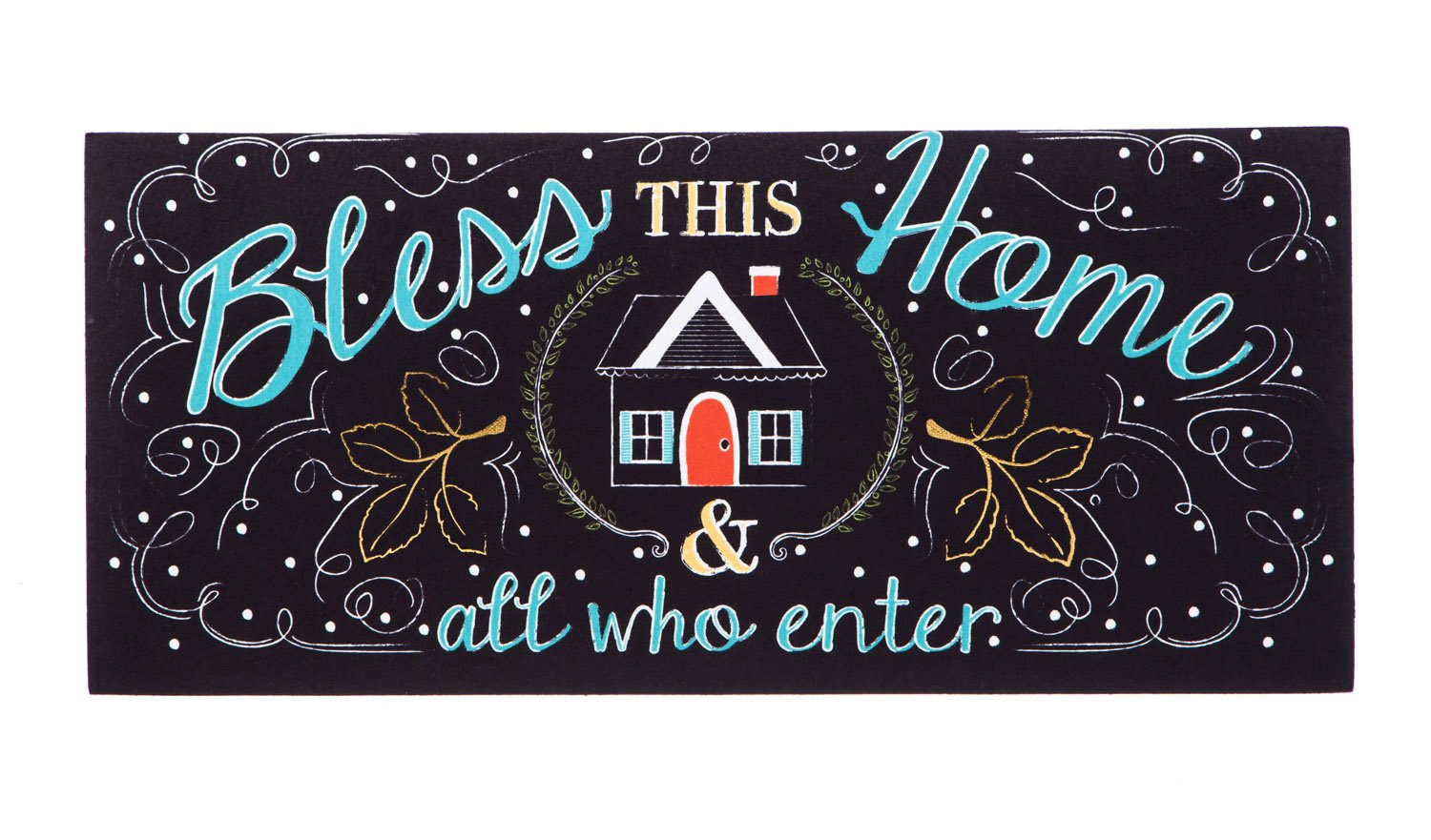 Evergreen Indoor Outdoor Doormat Bundle Set of 5 - Frame and 4 Welcome Seasonal Inserts Halloween Christmas Thanksgiving Bless This Home