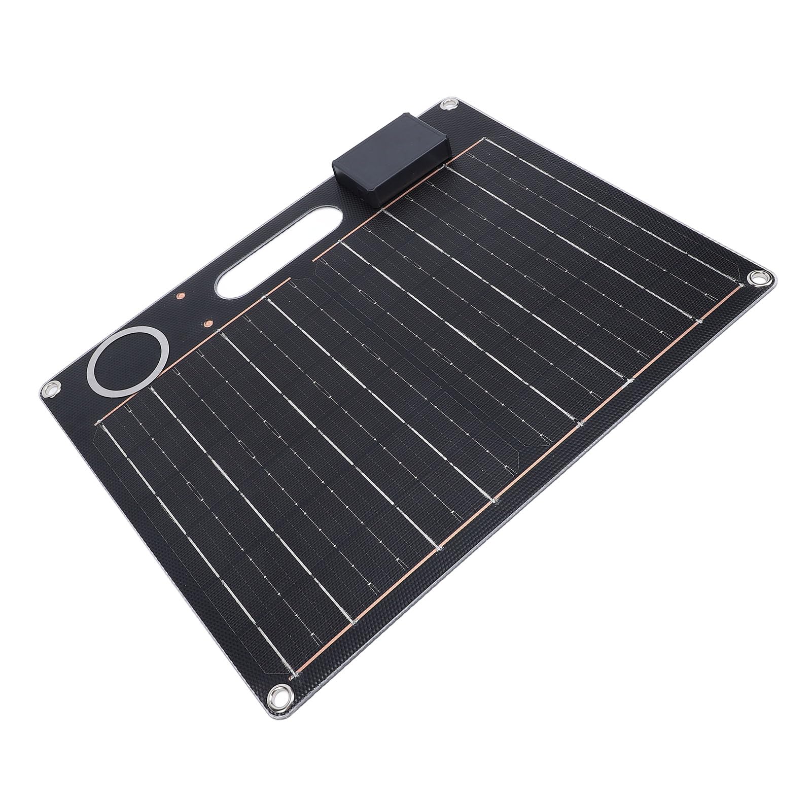Caricatore da Pannello Solare da 30 W 5 V PD Ricarica Rapida Doppia Uscita USB Pannello Solare Monocristallino con Cerchio di Ferro Magnetico per Telefono