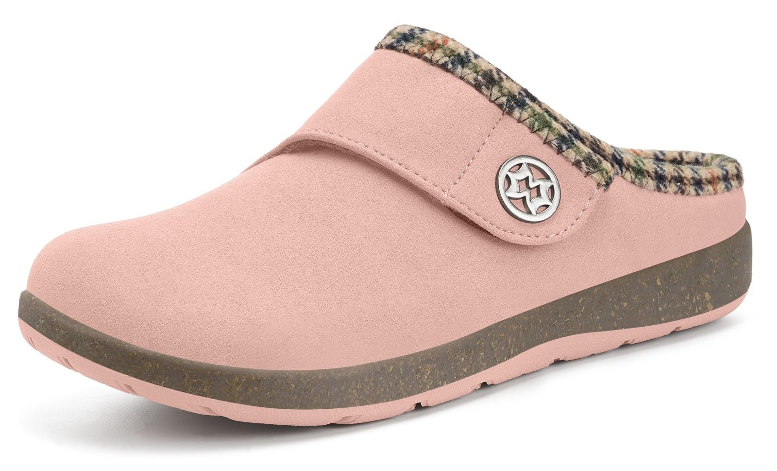 Women's Men's Slippers Suede Fuzzy Slippers with Arch Support Orthotic Winter Warm Fur Lined Slip on House Shoes Outdoor for Plantar Fasciitis