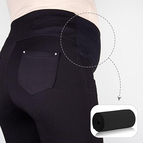 Miniatura 6 de WILLBOND 12 rollos de banda elástica colorida plegable, banda elástica resistente, banda plana de punto para costura, manualidades, puños de edredón