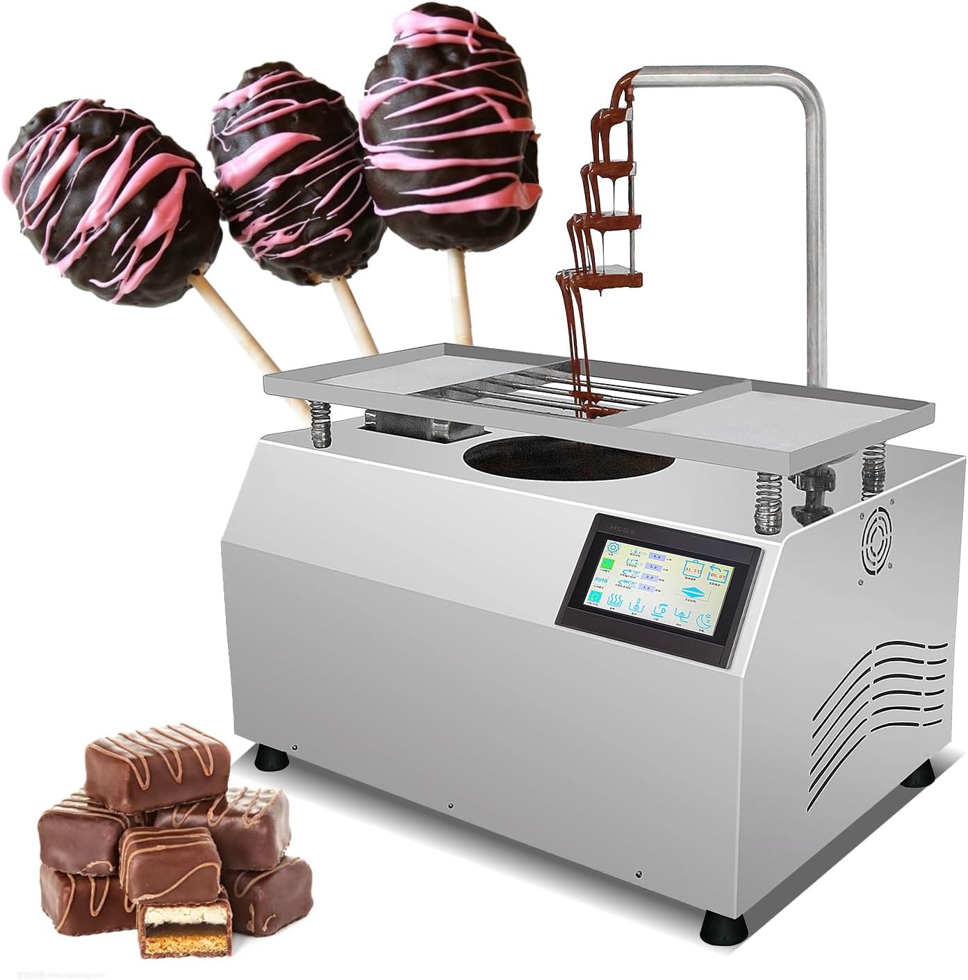 Koalako Chocolate Fuountains with Shaker Chocolate Melting Machine Chocolate Tempering Machine Chocolate Melting with Vibrating table Chocolate metling Pot Chocolate Fuountains