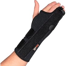 Boxer Fracture Splint Hand Brace with Finger Support Wrist Brace Right Hand with Adjustable Fit, Hypoallergenic Material & Soft Edges Designed for Metacarpal Fracture, Sprain, or Swelling