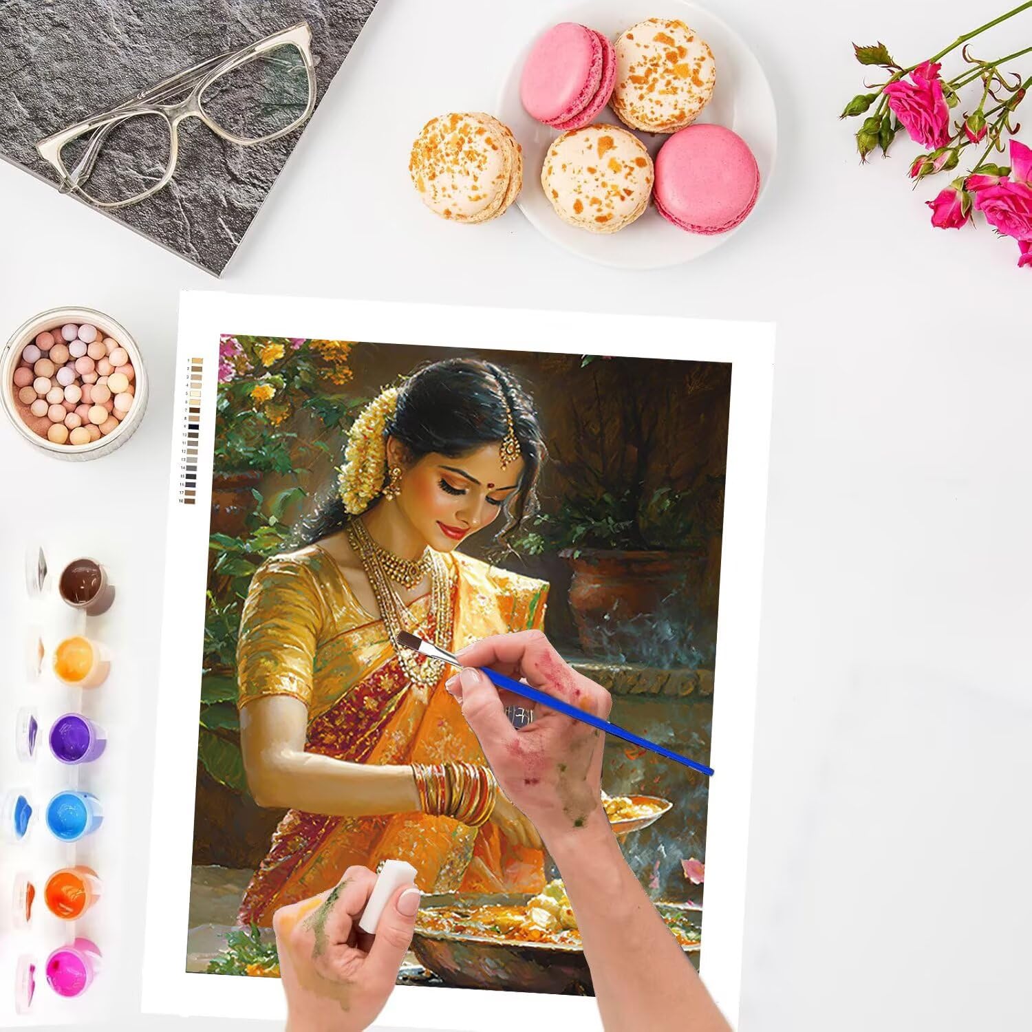 WEISHIWE Femme indienne Peinture Numero Adulte Kits, 80x100cm m-1064