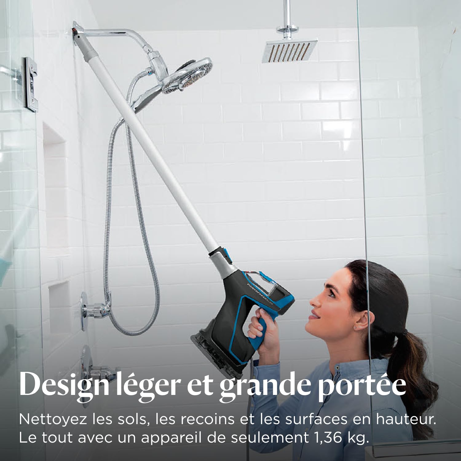BISSELL PowerFresh Slim Steam, Nettoyeur vapeur 3 en 1, Passe du nettoyeur vapeur pour sols au nettoyeur vapeur portable, Nettoyeur portable léger et multi-usage, Access. inclus, 1600W, 4268N