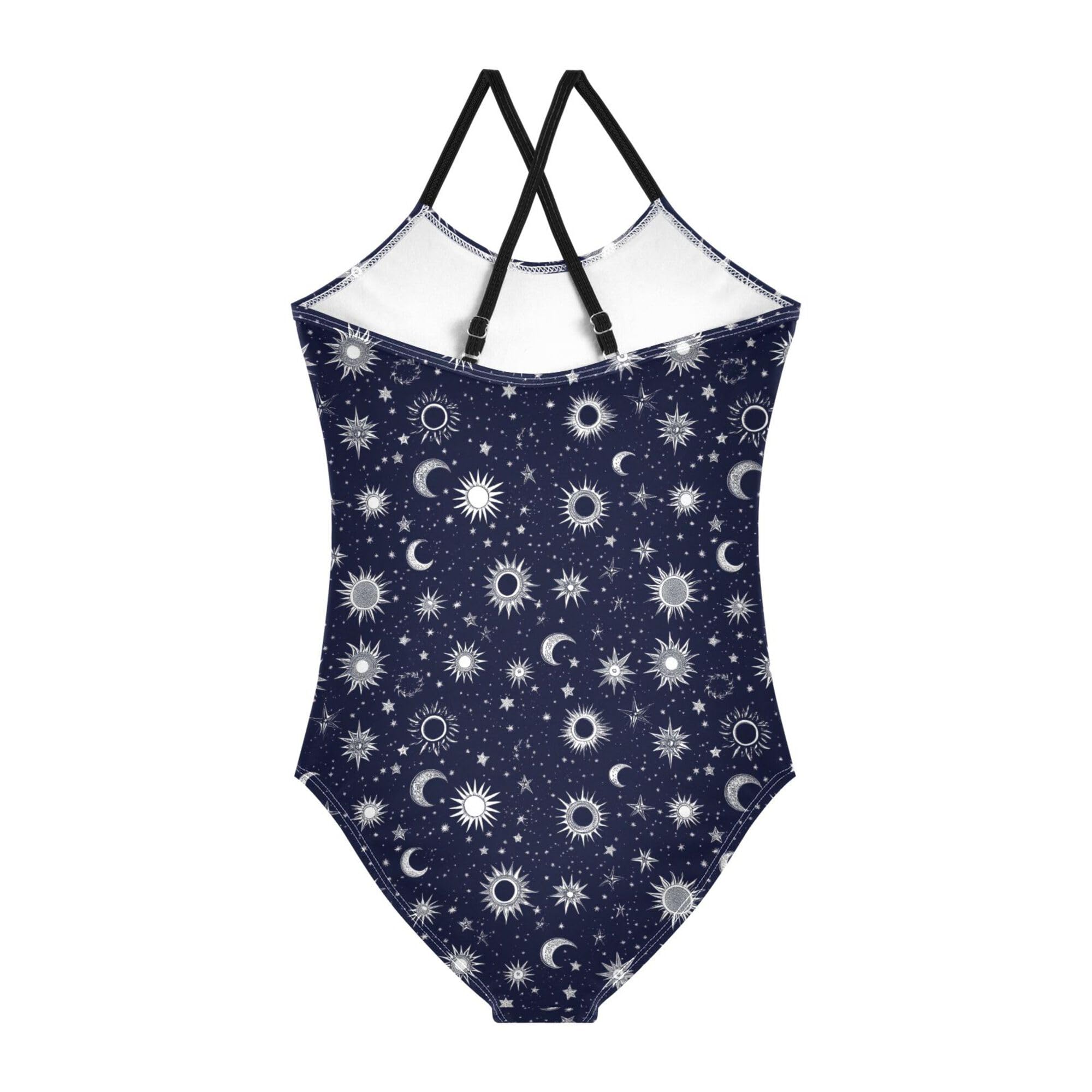 Girls Swimsuit Toddler Bathing Suit Girl Swim Suits for Girls Beach Swimwear 3T Starry Night Star Sun Moon