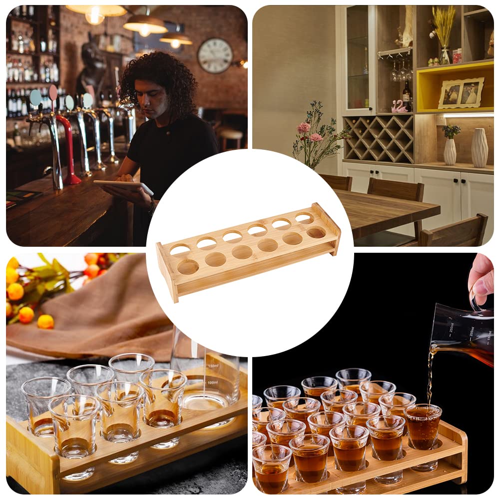 Portabicchieri In Bambù Per 24 Bicchierini - Foro 3.75cm | Per Bar, Feste O Casa | Design Elegante E Stabile - Foto 8