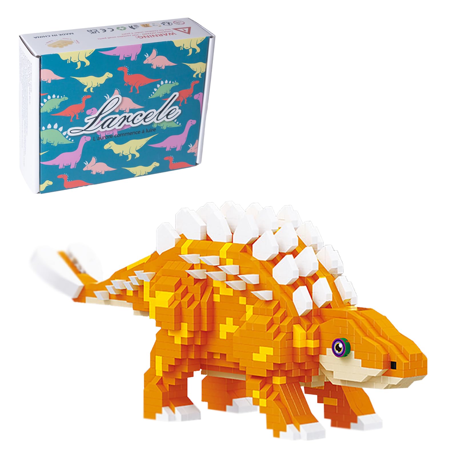 Assembled Larcele Micro Building Blocks Ankylosaurus model