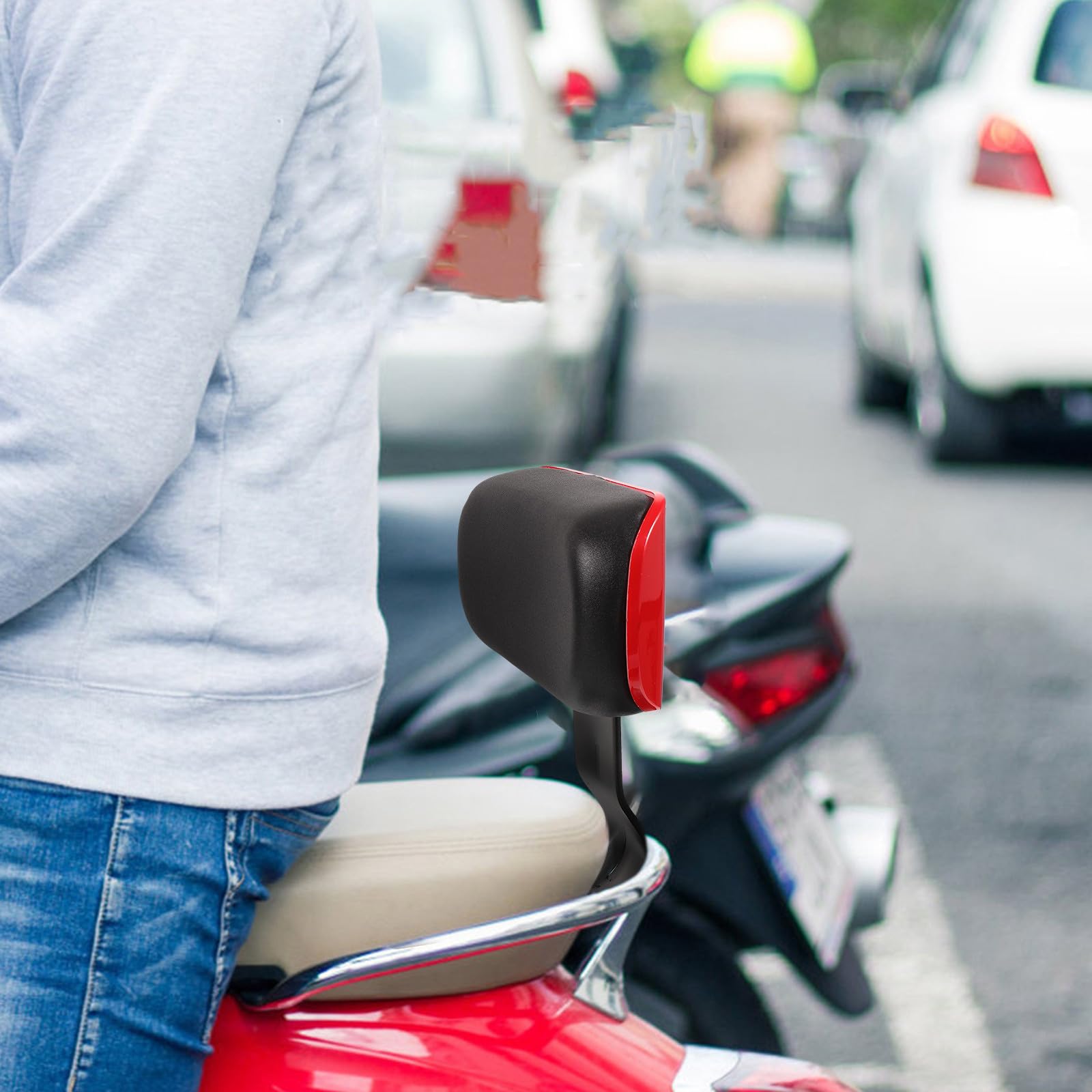 UKCOCO Schienale Posteriore per Bicicletta Elettrica, Poggiapiedi Ergonomico Cuscino Antiscivolo Imbottito, Supporto Sicuro per Sedile e Adulti per Uso Urbano e Viaggi