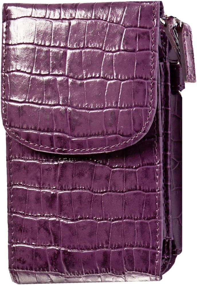 WalletBe Women's Leather Crossbody Smartphone Accordion ID Zipper Wallet, with