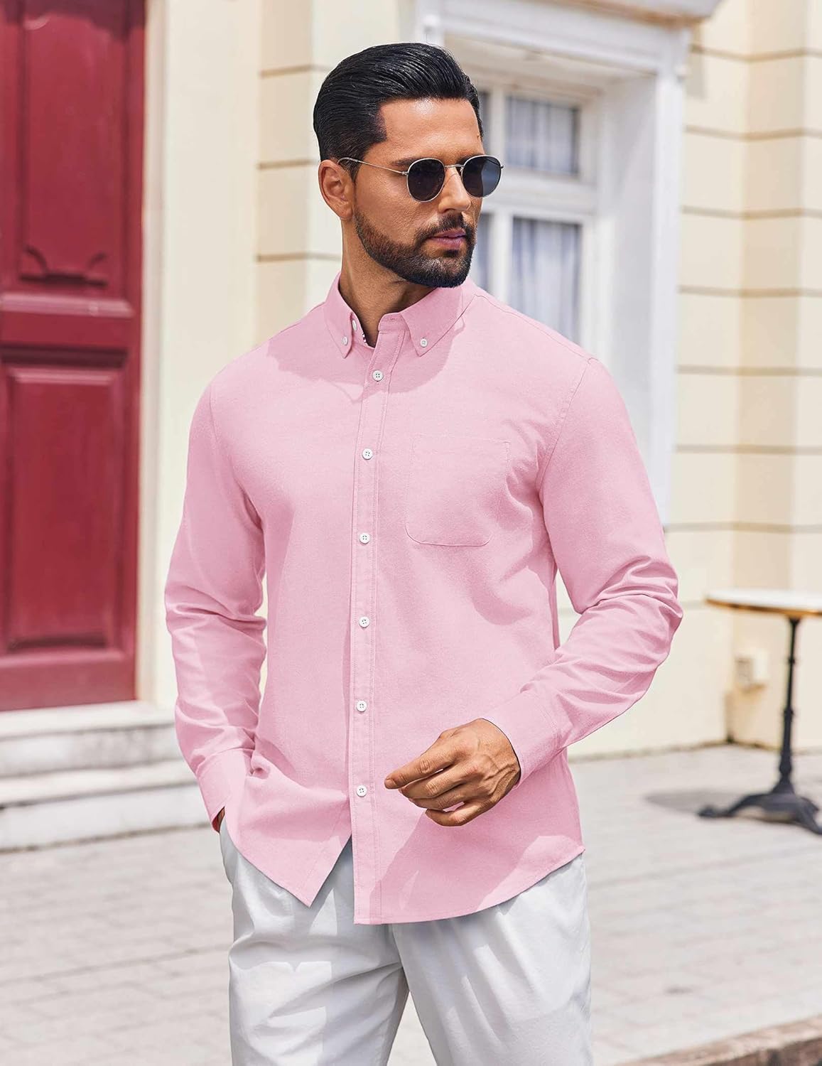 COOFANDY Mens Long Sleeve Button Down Shirt Casual Untucked Shirts for Men Oxford Dress Shirts - Image 3