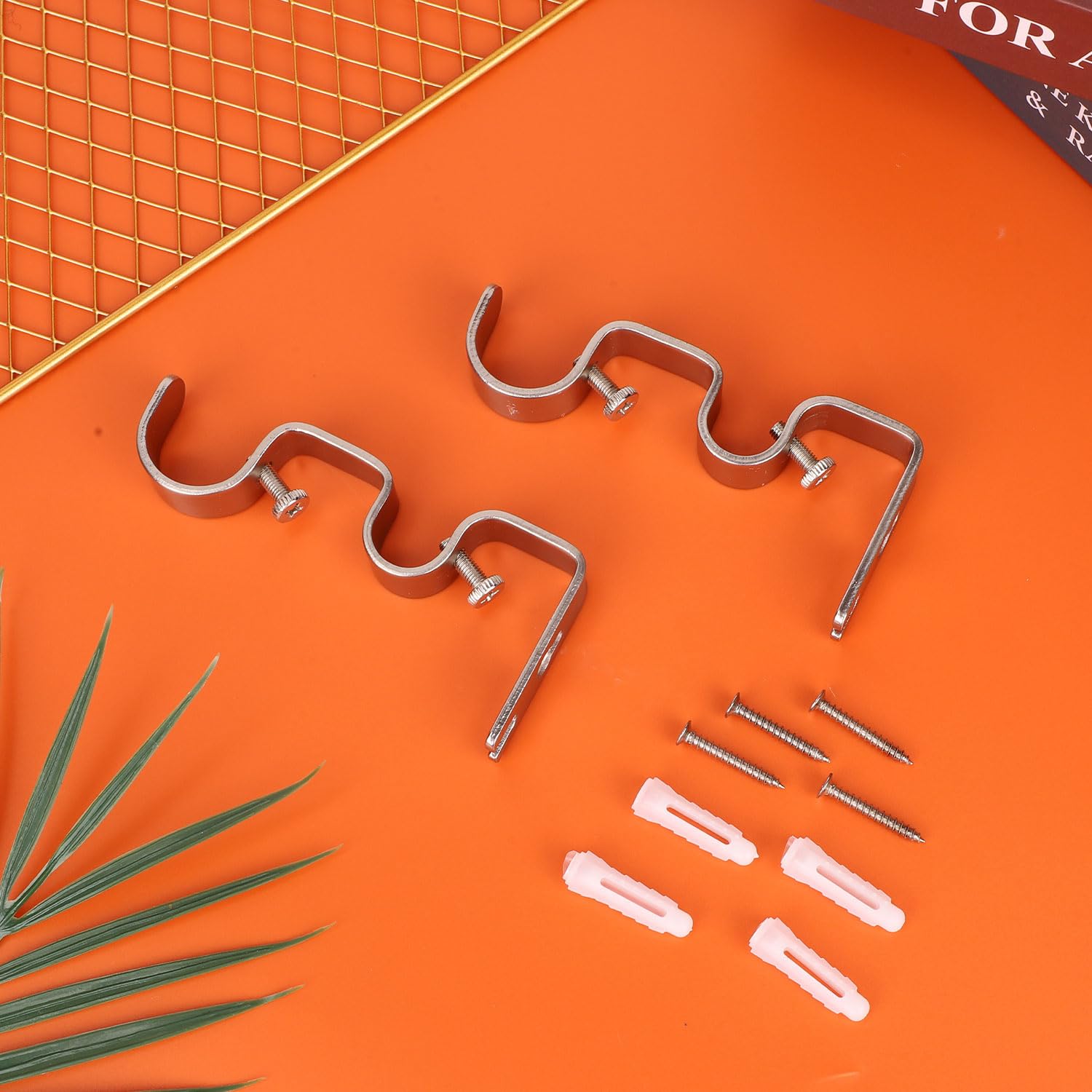 2pcs Support Double Pour Tringle à Rideaux, Renforcé Crochets