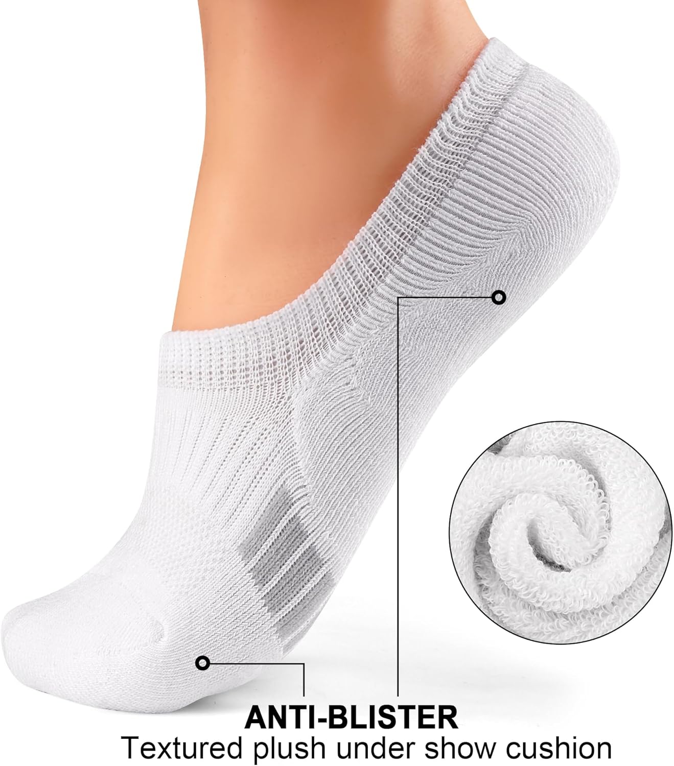 Gonii Womens No Show Socks Athletic Ankle Socks Cushioned Running Low Cut 5-8 Pairs - Image 3