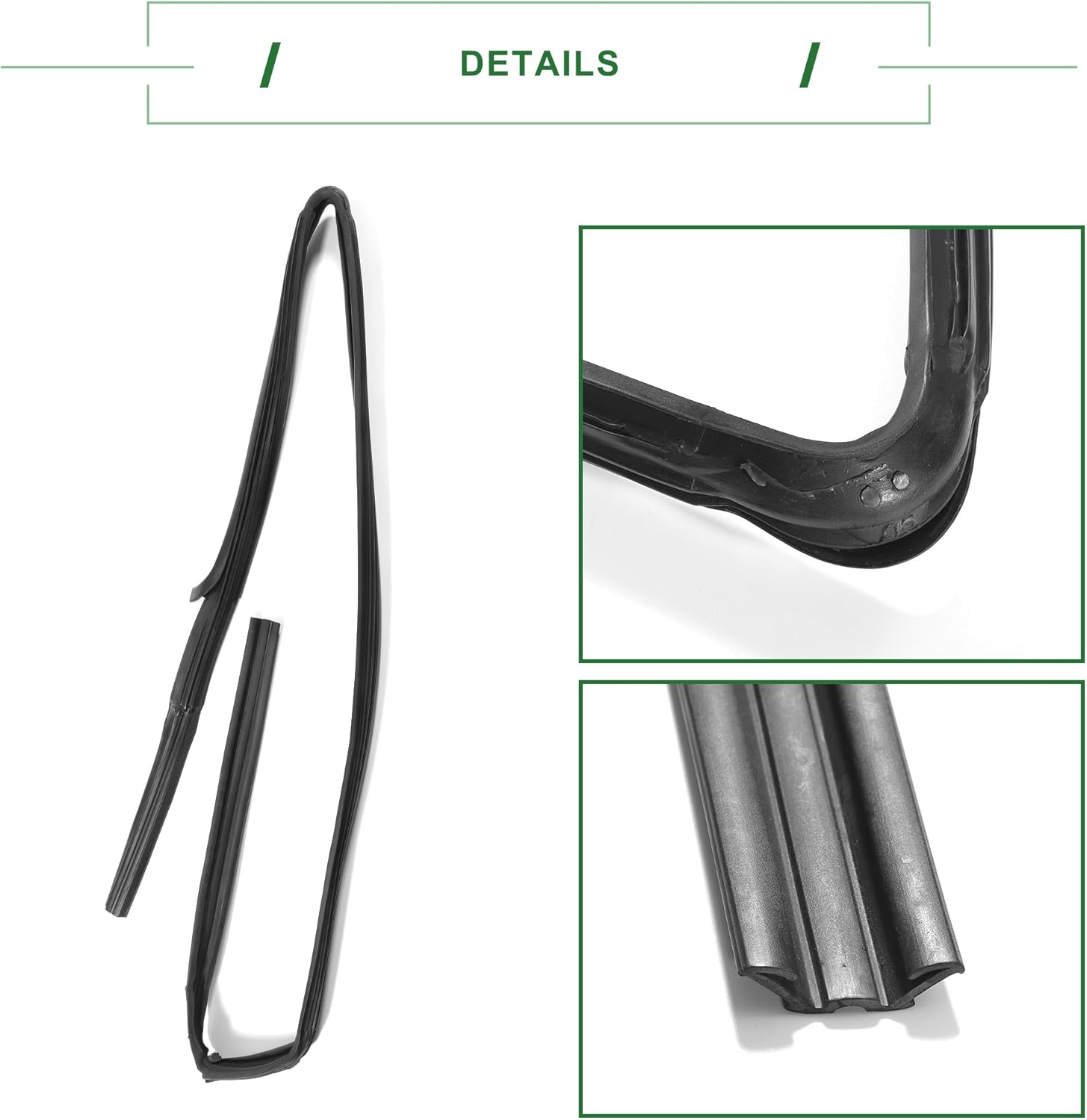 Motoforti Door Window Run Channel Seal, Weatherstrip Glassrun Channel Seal Strip, for Toyota Hilux 1988-1997, Rubber, Front Left, No.6815189110, Black, 1 Pc