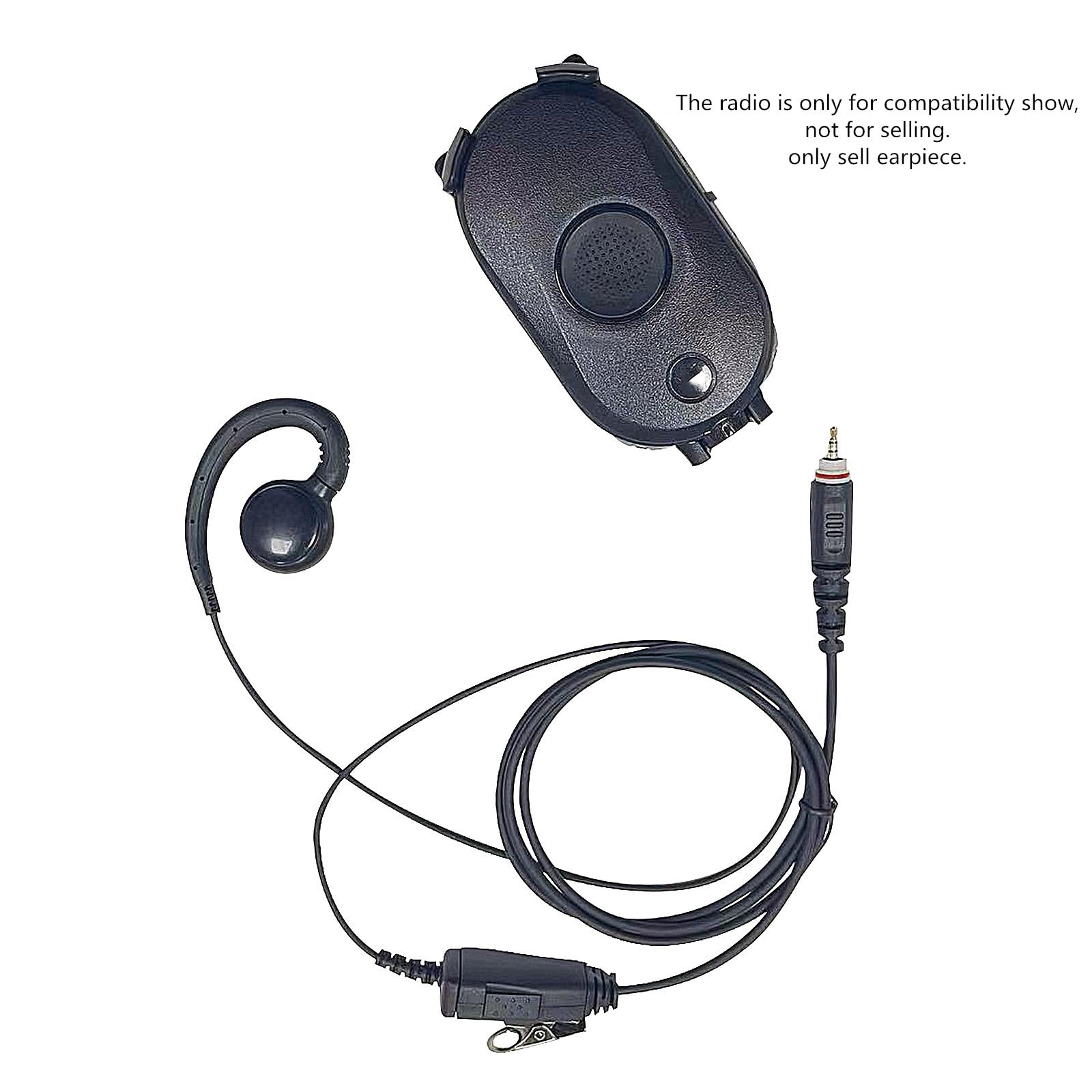 Ohrhörer Für Motorola CLP Walkie-Talkies – 3,5 Mm, C-Form, Mit PTT-Mikrofon | Für Polizei, Hotel, Veranstaltungen, Mit Kevlarkabel
