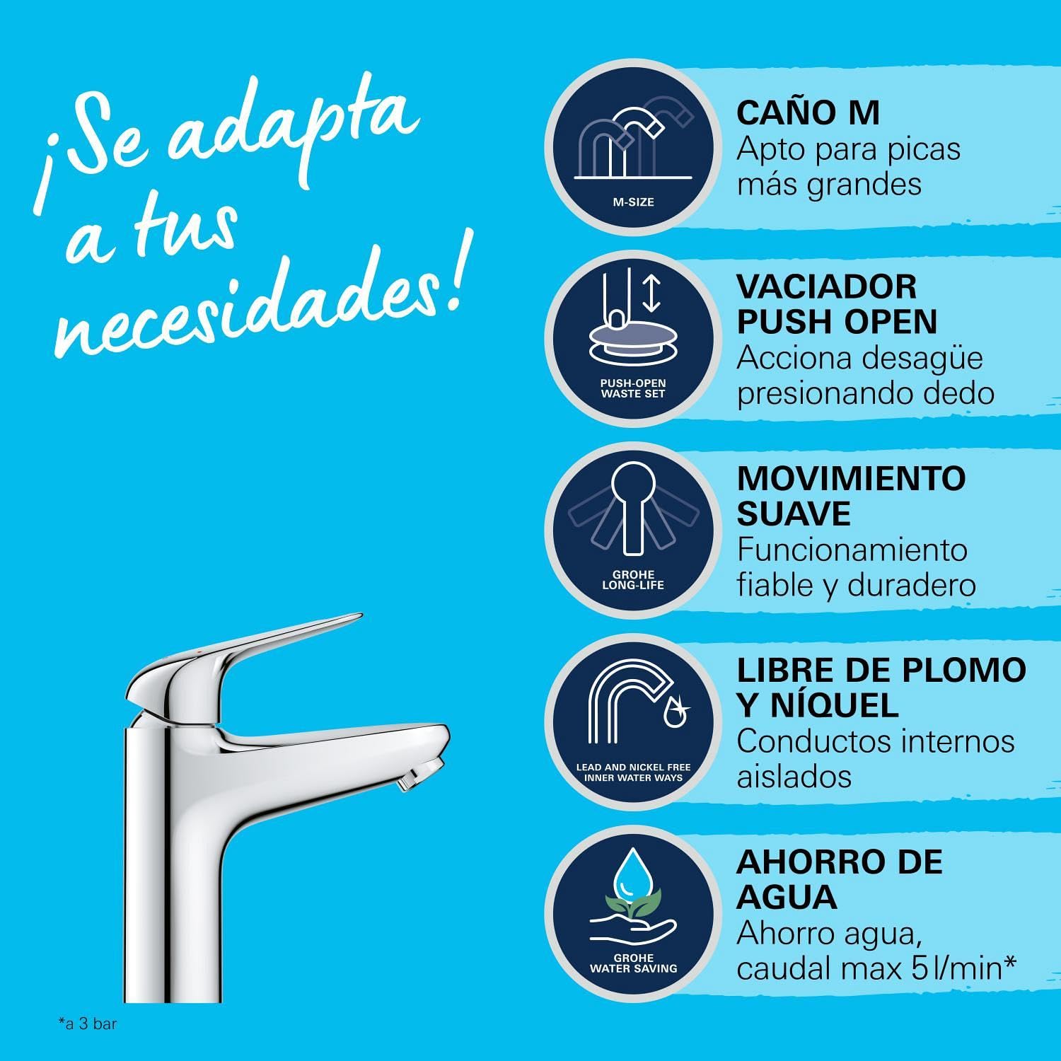 GROHE Swift, bateria umywalkowa, oszczędzająca wodę (bateria łazienkowa z odpływem pop-up, wysokość 18 cm, z narzędziem 3 w 1, łatwa instalacja na umywalce), chrom, 24326001