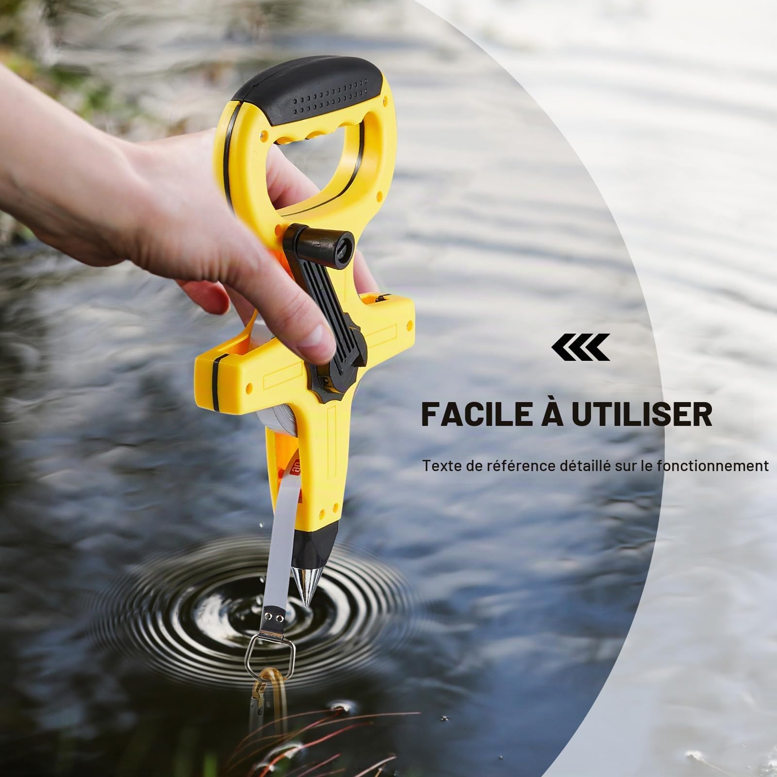 Copkim Lot de disques Secchi en plastique de 20 cm avec quadrants noirs et blancs, cône en acier, ligne de maintien et mètre ruban de 30,5 m pour des mesures de clarté