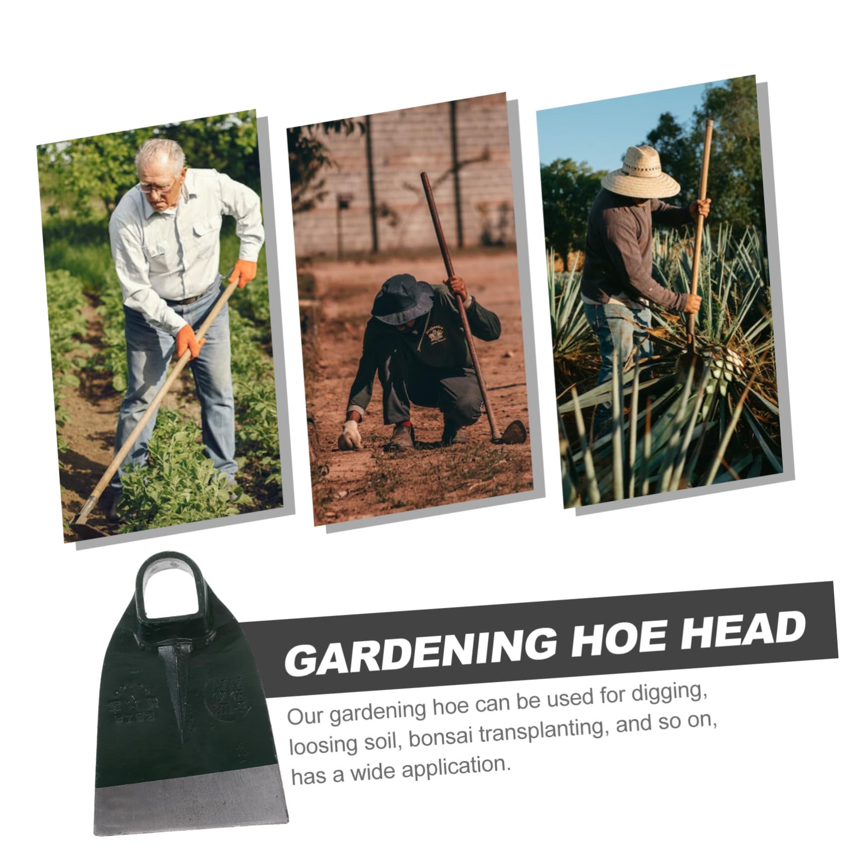 SOIMISS Robuster Gartenhacken Kopf aus Edelstahl Handliche Kleine Hacke für Gartenarbeit Bodenbearbeitung Unkrautentfernung und Pflanzvorbereitung ohne Stiel