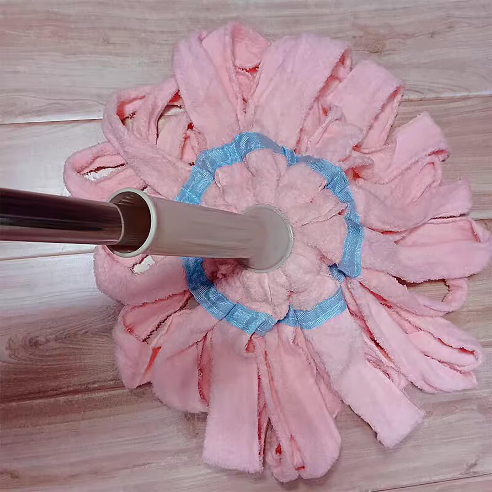 Fregona Autoescurrible con Función de Extrusión de Agua, Fregona Microfibra Profesional con Mango de Acero Inoxidable, Doble Uso Seco y Húmedo, Mopa para Limpiar Azulejos y Paredes,Offwhite