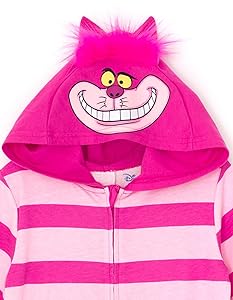 Disney Alice in Wonderland Cheshire Cat Zip Up Coverall Tail Infant to Big Kid
