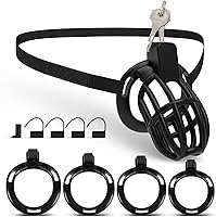 Vista 12 de Cinturón de castidad masculino jaula para pene - UTIMI Dispositivos de correa de castidad de plástico ajustable para hombre jaula de bondage