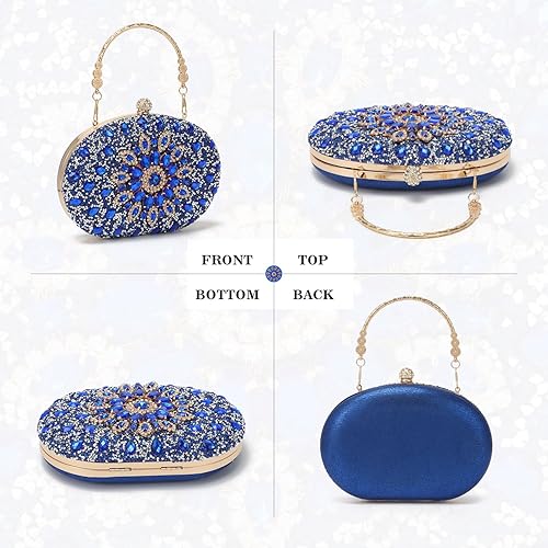 Miniatura 2 de Bolso de mano de noche con diamantes de imitación para mujer, bolsa de mano con diamantes brillantes y brillantes, bolsa de fiesta de boda de cristal