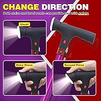 Vista 3 de BigAlex Folding Walking Cane with Led Light for Elderly Solid Quad Base Lightweight Adjustable Walking Stick with Comfortable Handle for Man/Woman