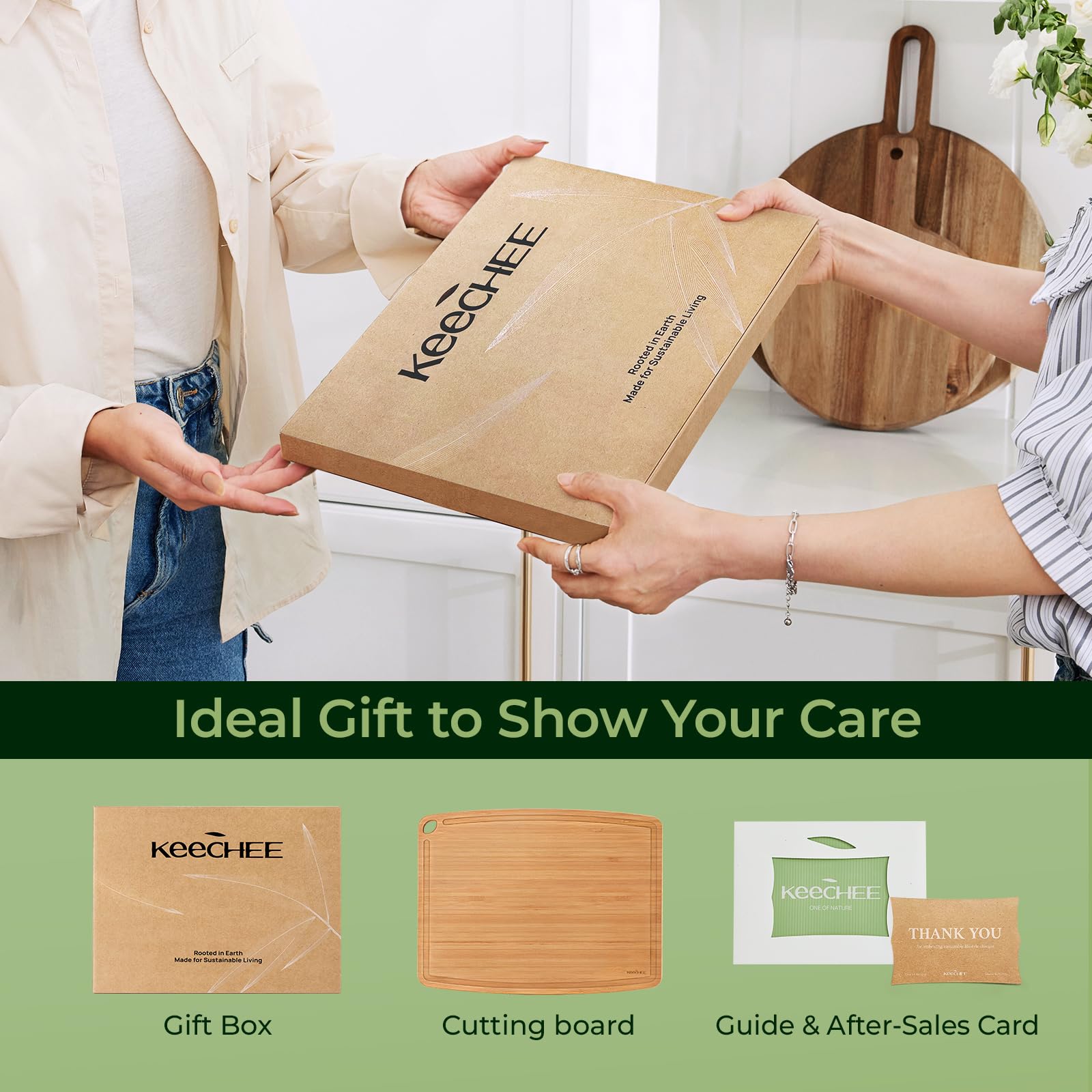 Dishwasher Safe Durable Lightweight Bamboo Wood Cutting Boards for Busy Kitchen, Easy Storage & Clean Wooden Chopping Boards Reversible with Juice Groove, Kitchen Gift for Home Cooks