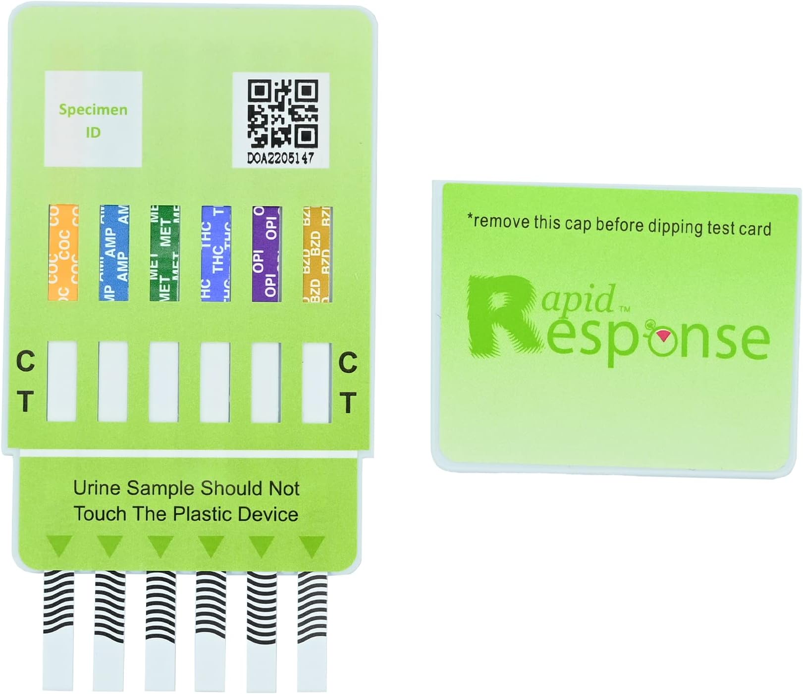 Rapid Response D6.1-1P29-25 6 Drug Test Panel-(6.1), Includes COC300, AMP1000, MET1000, THC50, OPI2000, BZO300 (Pack of 25)