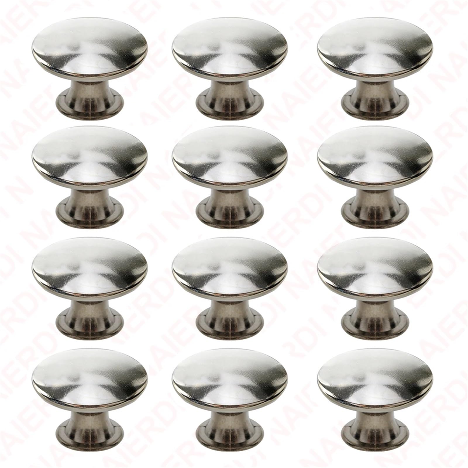 KDHCVKZ 12PCS Drawer Knobs Kitchen Handle 30mm Zinc Alloy Black Furniture Handles Wardrobe Dresser Cupboard Door Pulls(Silver)