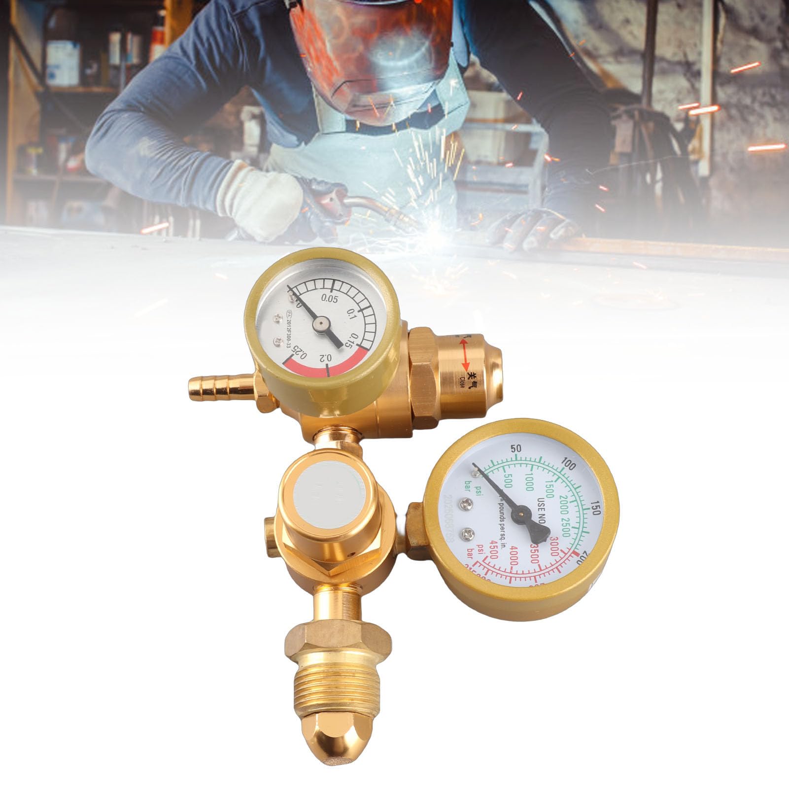 Regulator spawania gazowego Argon Miernik CO2 TIG MIG Przepływomierz 4500psi