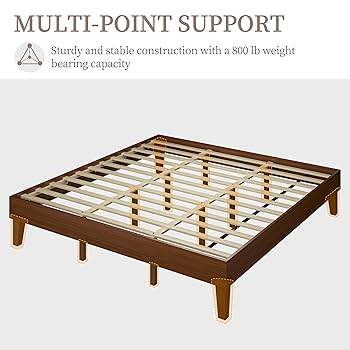YOHSAM Amazon.com: Yaheetech King Bed Frame Natural Solid Wood