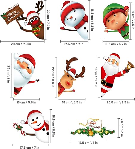 Miniatura 5 de 182 calcomanías estáticas para ventanas de Navidad para vidrio calcomanías de Navidad decoraciones de Navidad copo de nieve Papá Noel renos para