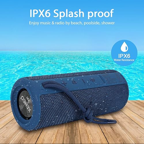 Miniatura 5 de X21 Altavoz inalámbrico Bluetooth portátil impermeable con radio FM, tarjeta micro SD reproductor MP3 para exteriores (azul)