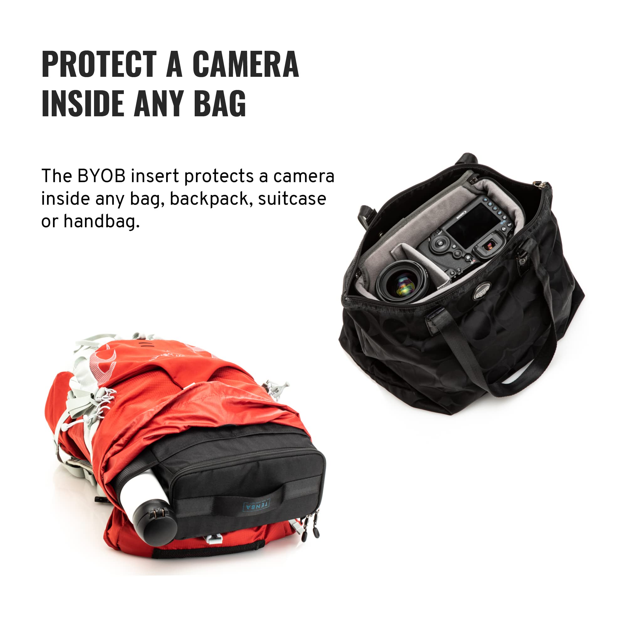 Tenba BYOB - Funda para cámara Familiar - Bolsa de Neopreno Negra para cámara - Resistente al Agua - Protección y Transporte de cámaras