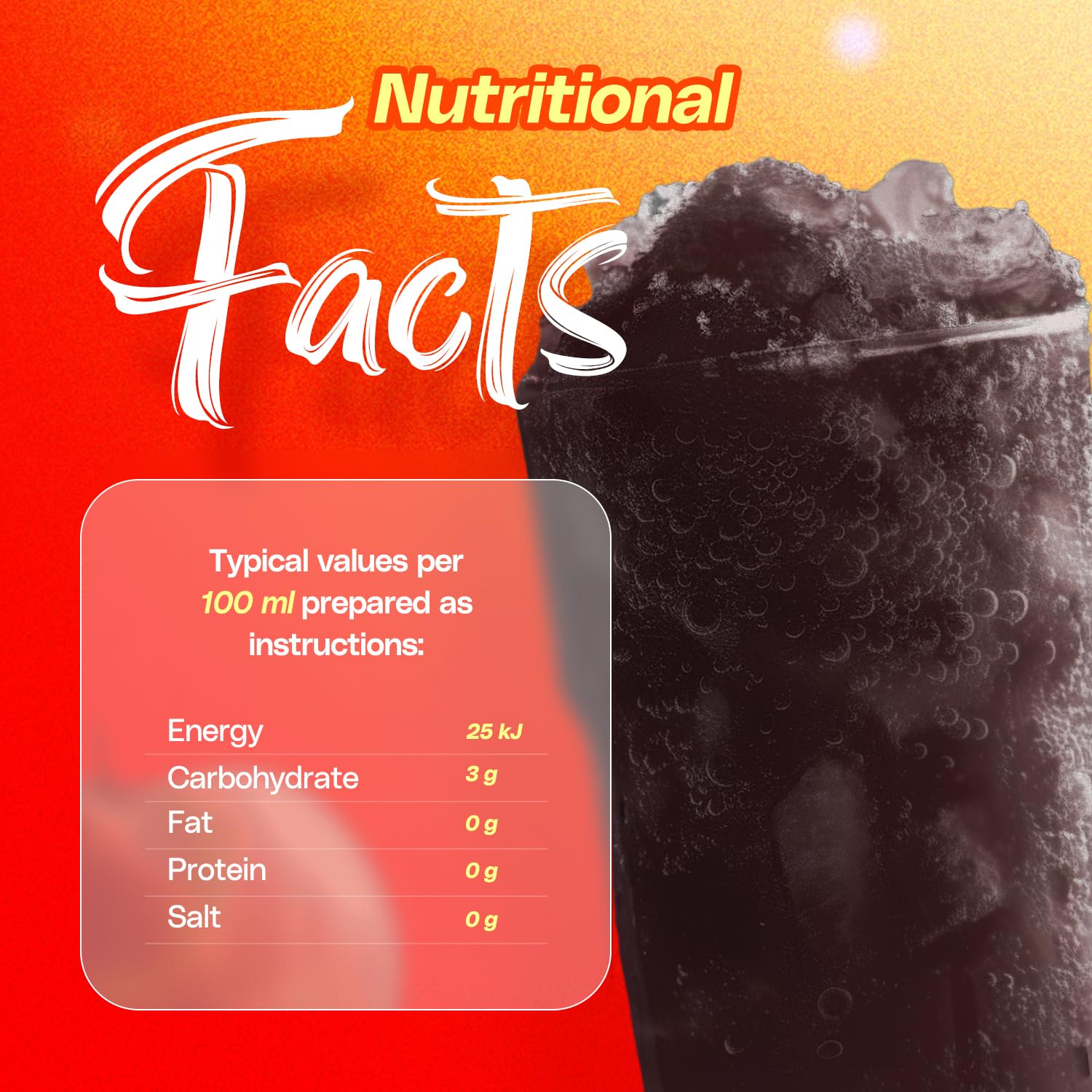 Null Zucker Cola-Slushkonzentrat | Slush-Eis | Crush-Eis|Wassereis | Mischungsverhältnis 500 ml - 3