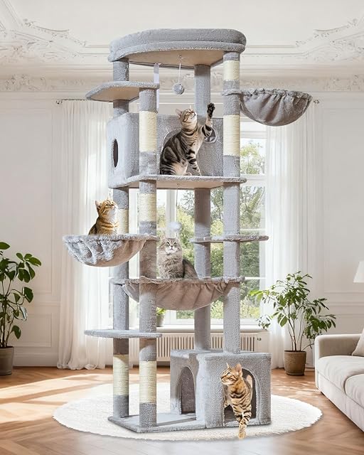 Taoqimiao Árboles Rascadores para Gatos XL 183 cm, Plataforma Extra Grande