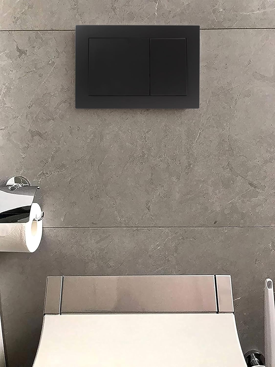 Dual-Flush Actuator Plate Toilet Flush Actuator Plate with Dual ButtonsIn Wall Mount Toilet Tank Systems Compatible with TOTO YT800#WH, Black