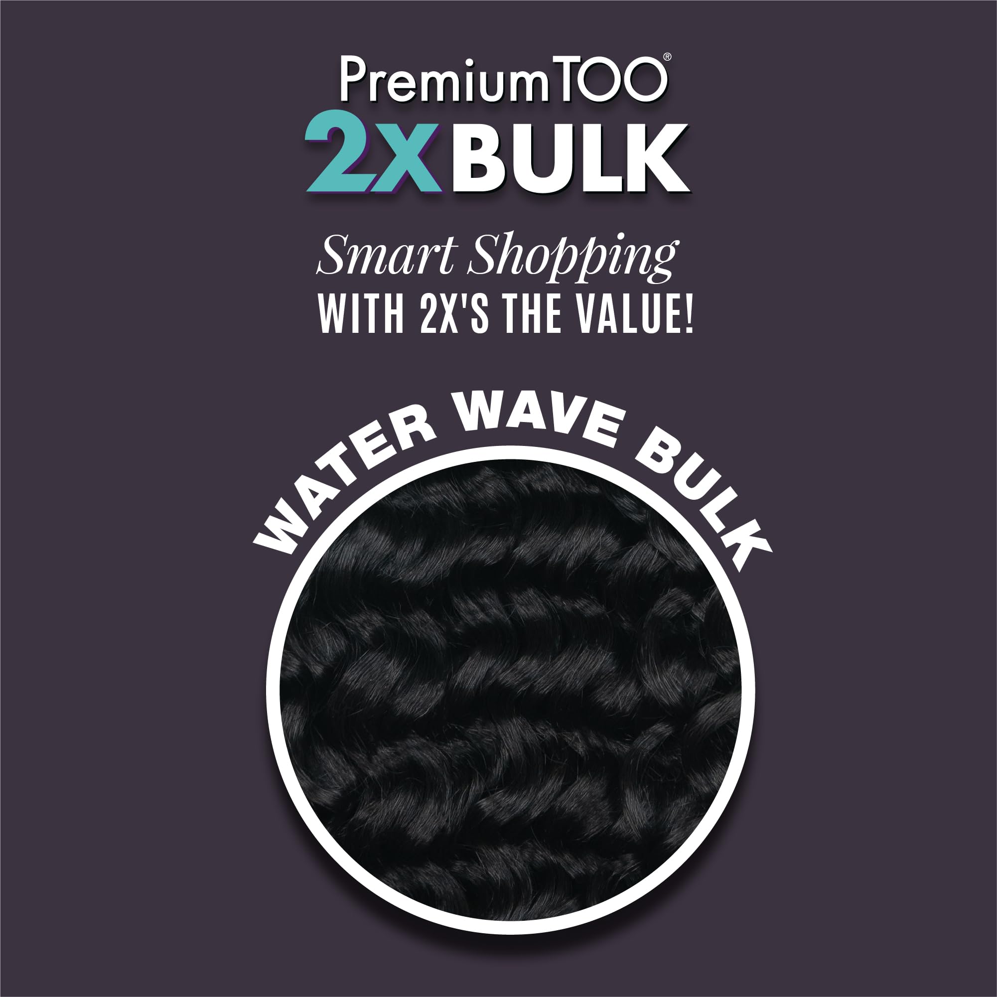 Sensationnel PremToo Bulk Weaving, 2 x Water Wave Human Hair Blend for Boho Knotless Box or Curly Loose Wave Styles - Image 2