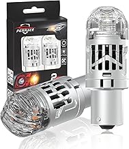 【2025ハイフラ防止強化版】Perrace S25 ピン角違い LED ウィンカー バルブ 明るすぎない設計 後付け抵抗不要 ハイフラ防止 抵抗内蔵 ステルス仕様 車検対応 S25シングル 150°ピン角 BAU15S PY21W LEDウィンカー球 1800K アンバー 無極性 静音ファン搭載 ノイズ対策 12V車用 2個セット