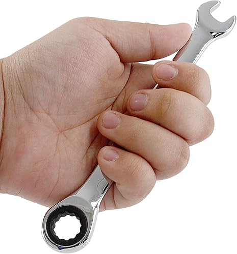 Miniatura 4 de Juego de 2 llaves combinadas de trinquete de 0.315 in, 12 puntos, 72 dientes métricas con movimiento de 5 y endurecido