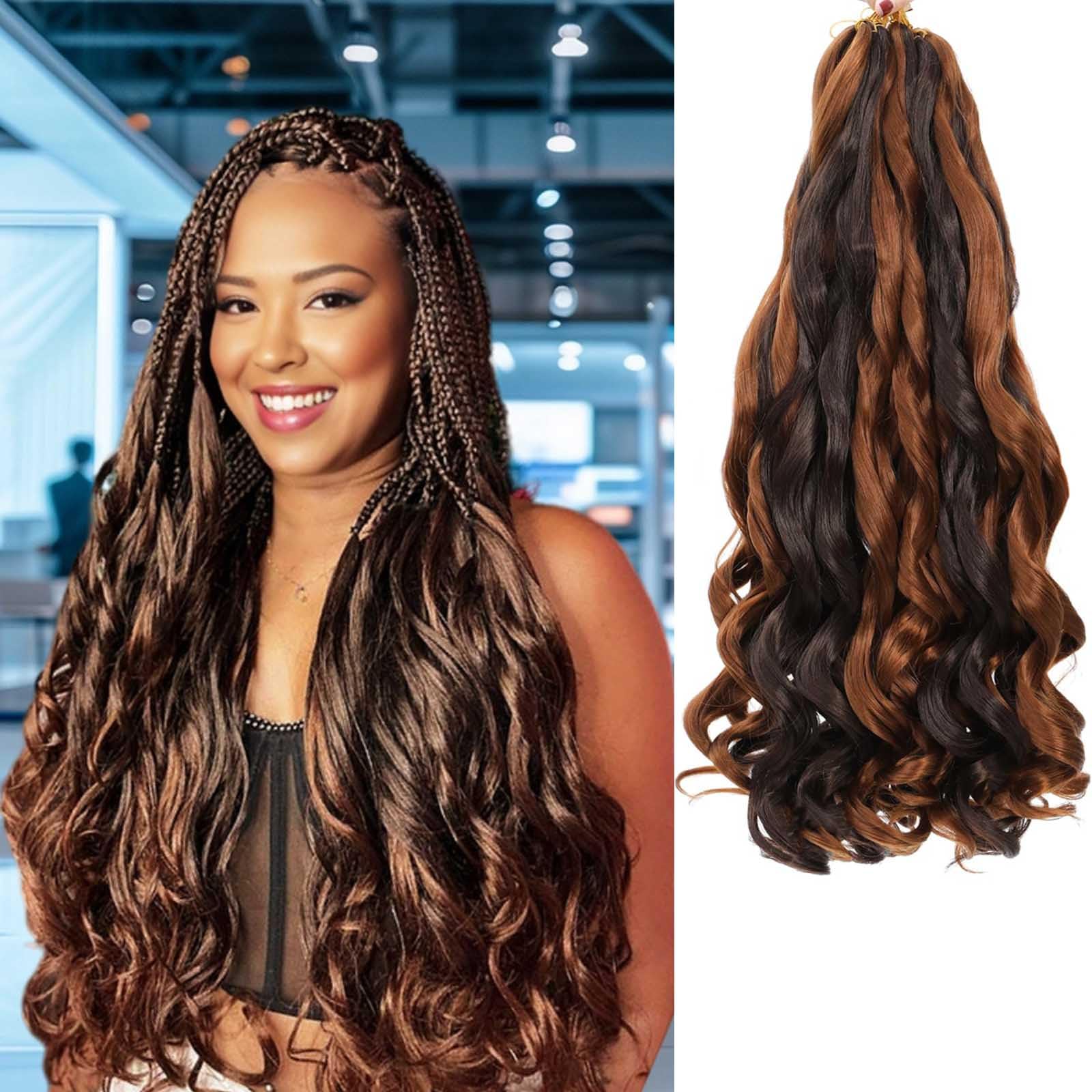 French Curly Braiding Hair 14Inch Synthetic Curly Braiding Hair Pre Stretched Loose Wavy Curl Braiding Hair Extensions For Women - 200165144