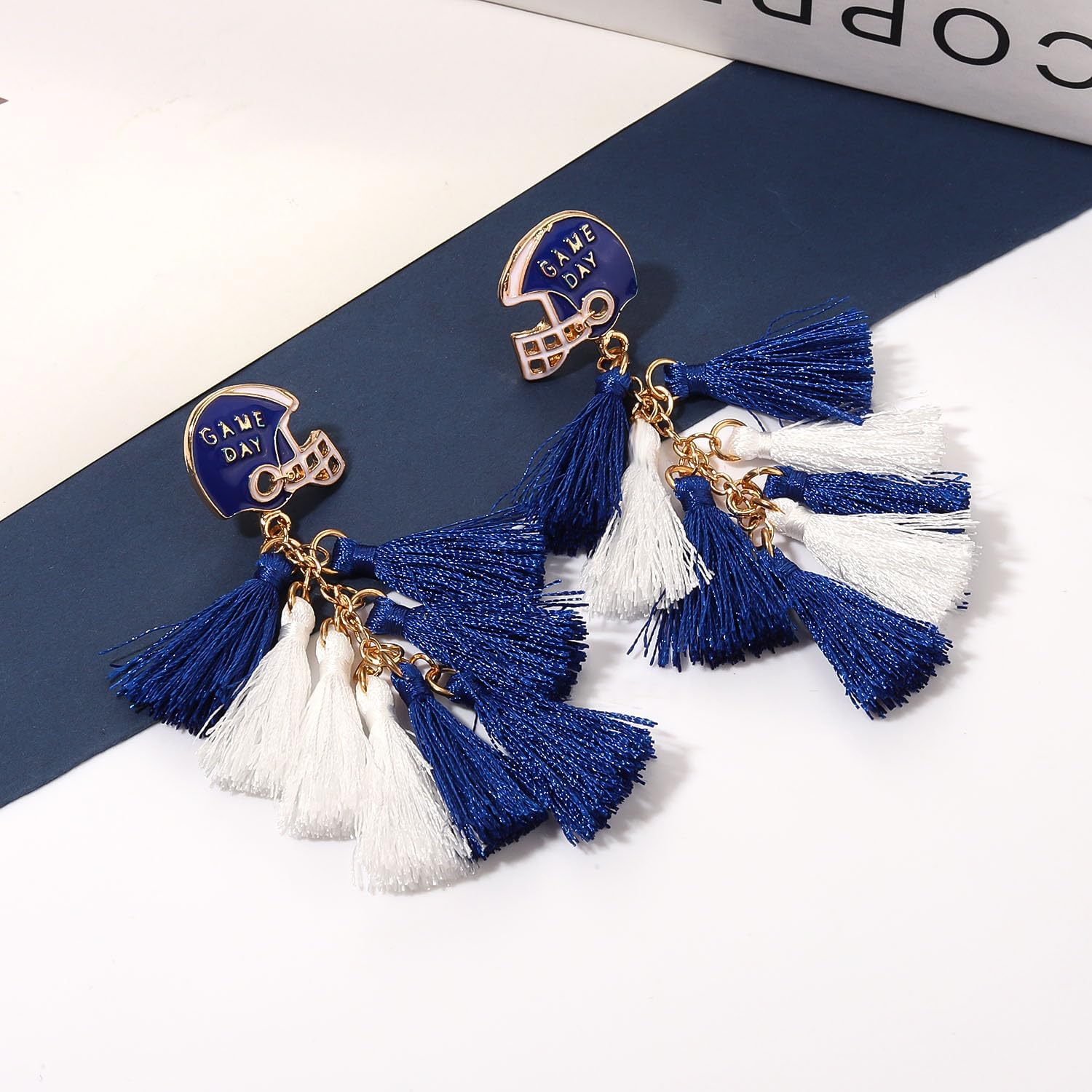 4th of July Earrings for Women Red White Blue Sequin Tassel Earrings American Flag Earrings Crystal Patriotic arrings Forth of July Outfits Accessories Party Favors Gifts - Image 3