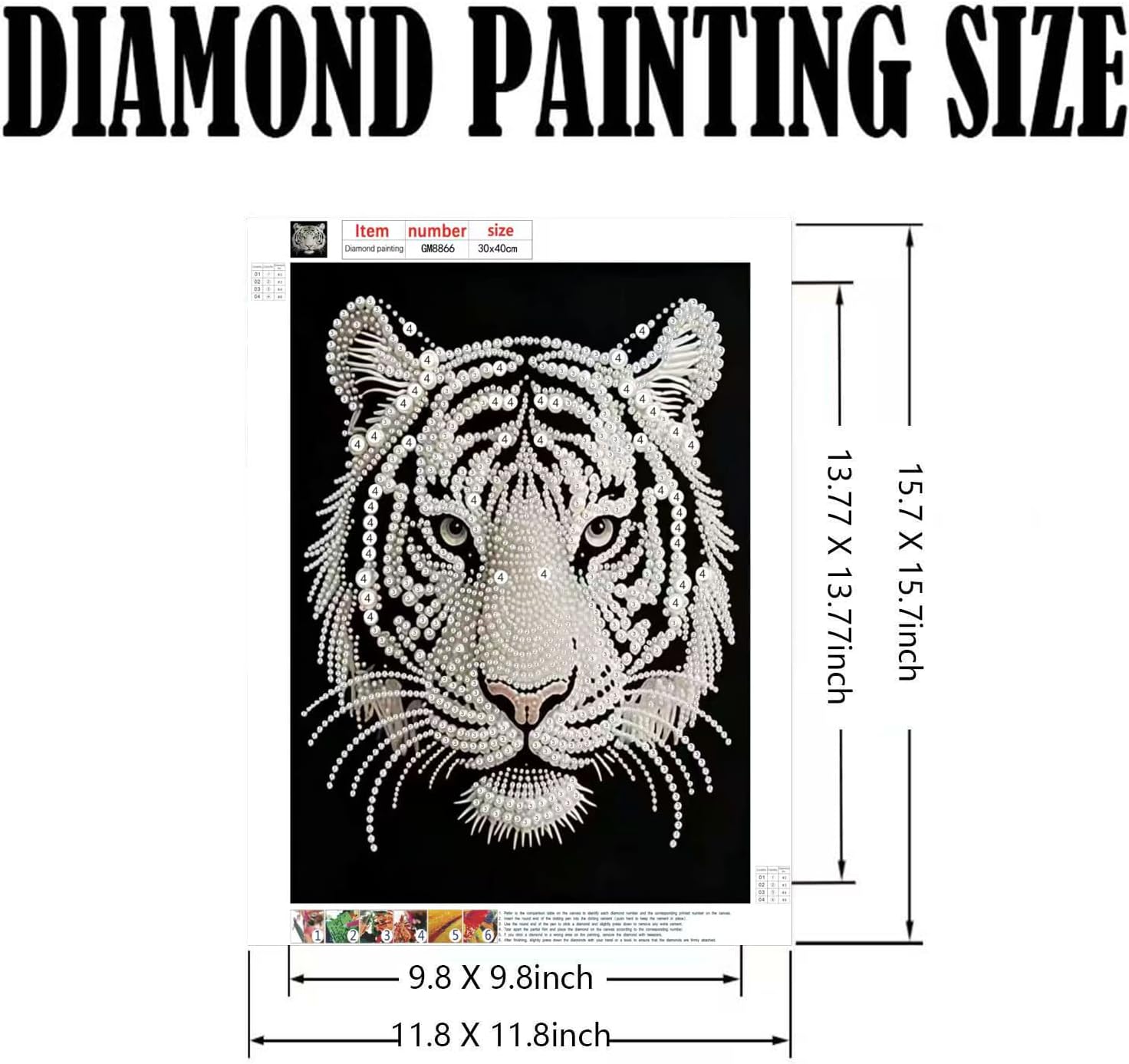 Tiger Pearl Diamond Painting Kits for Adults Beginner, Home Decor 12X16In image 5