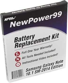 Battery Kit for Samsung Galaxy Note 10.1 2014 with Tools, How-to Video, Battery from NewPower99