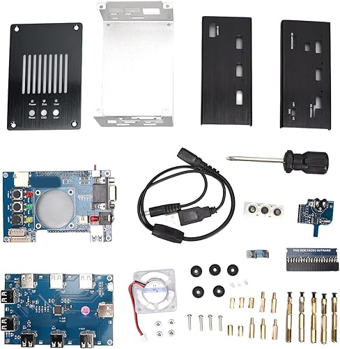 Jeankak Mister FPGA - Kit de carcasa de metal, placa SDRAM de 32 MB con tutorial, concentrador USB V2.1 Io Board juego de carcasa de metal para