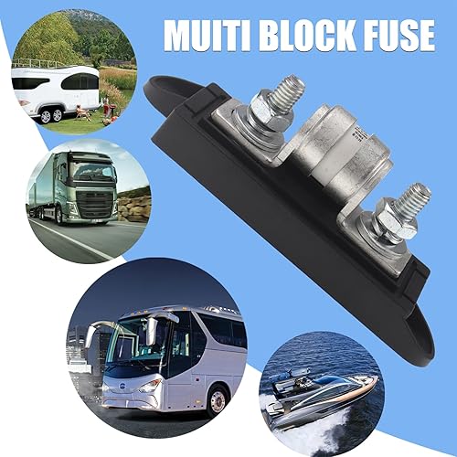 Miniatura 8 de VOZINMOST Soporte de fusibles MEGAAMG de 1 vía 300A, fusible atornillado M8 de 516 pulgadas (paquete de 2 fusibles 300A + soporte de fusibles de 1