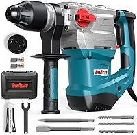 ENEACRO ENRH3201 1-1/4" SDS-Plus 13 Amp Rotary Hammer Drill, 5.5 ft/lbs Impact, 4 Functions, Vibration Control, Safety Clutch & Complete Kit
